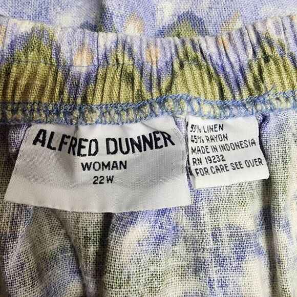 Vintage Alfred Dunner Purple & Green Floral Maxi Faux Wrap Skirt (22W) - Picture 4 of 4